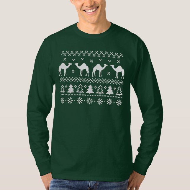 Hump Day Camel Ugly Christmas Sweater T-shirt (Front)