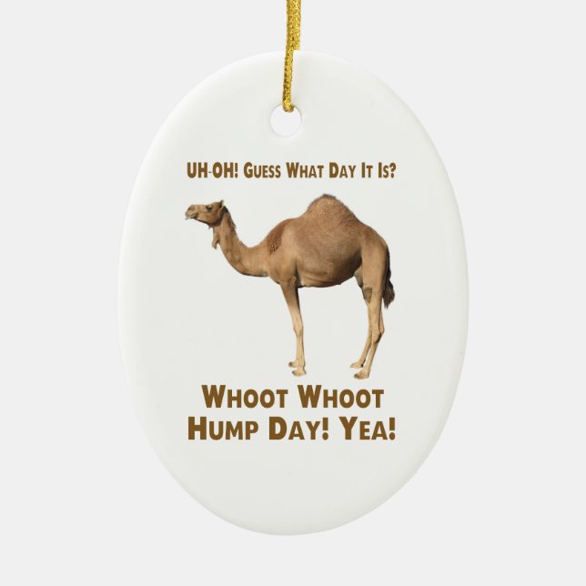 Hump Day Ceramic Tree Decoration (Front)