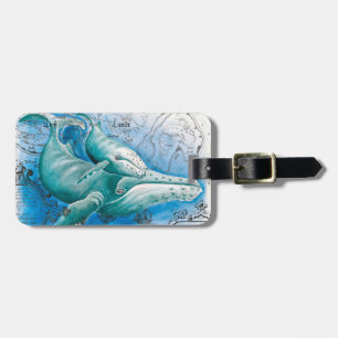 Humpback Family Vintage Map Luggage Tag