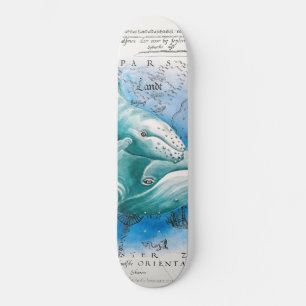 Humpback Family Vintage Map Skateboard