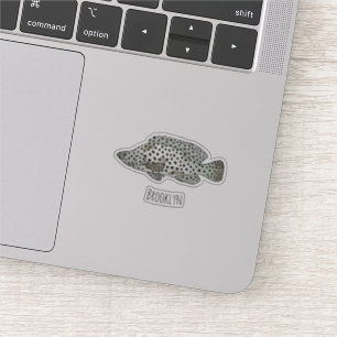 Humpback grouper fish cartoon illustration 
