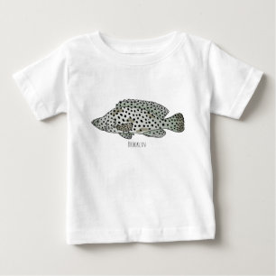 Humpback grouper fish cartoon illustration baby T-Shirt
