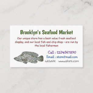 Humpback grouper fish cartoon illustration business card