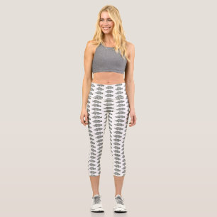 Humpback grouper fish cartoon illustration  capri leggings