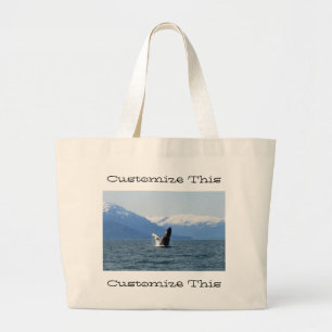 Humpback on the Surface; Customisable Large Tote Bag