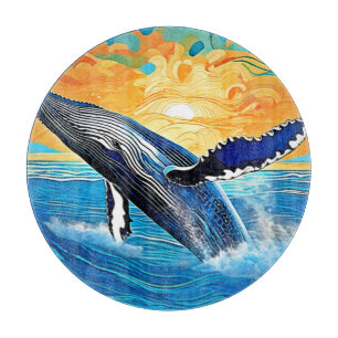 Humpback Sunset Leap Art Cutting Board