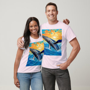 Humpback Sunset Leap Art T-Shirt