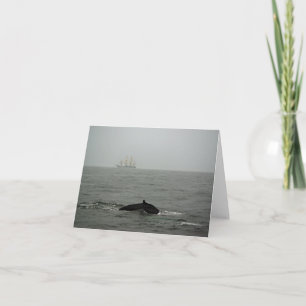 Humpback Whale and Tall Ship Card