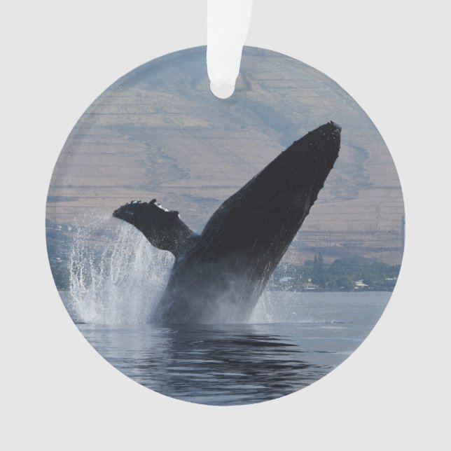 humpback whale breach ornament (Front)