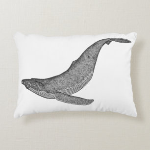 Humpback Whale "Explore" Decorative Cushion