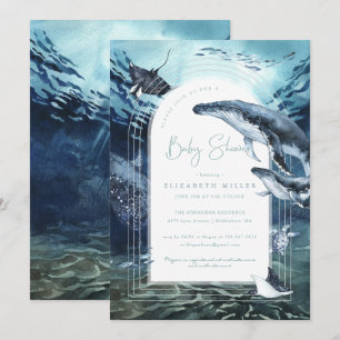 Humpback Whale Ocean Baby Shower Invitation