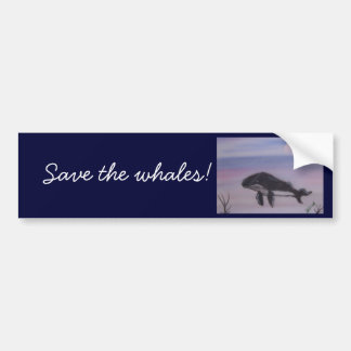Humpback whale painting bumper sticker