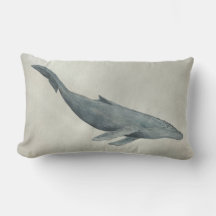 Humpback whale pillow, perfect for your cottage
