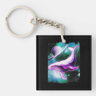 Humpback Whale Shirt In Outer Space Solar Galaxy G Key Ring