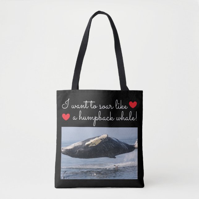 Humpback Whale Soaring Thru the Air! Tote Bag (Front)