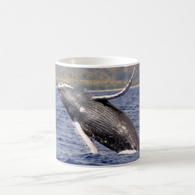 Humpback Whale Splashing Coffee Mug (Center)