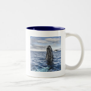 Humpback Whale Spyhops   Hope Bay, Antarctica Two-Tone Coffee Mug