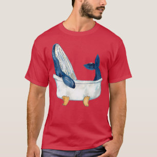 Humpback whale taking bath watercolor T-Shirt