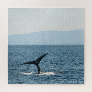 Humpback Whale Tale Scenic Alaska Jigsaw Puzzle