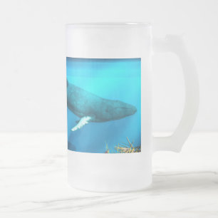 Humpback Whales Frosted Glass Beer Mug