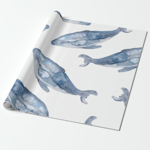 Humpback Whales in Watercolor Wrapping Paper