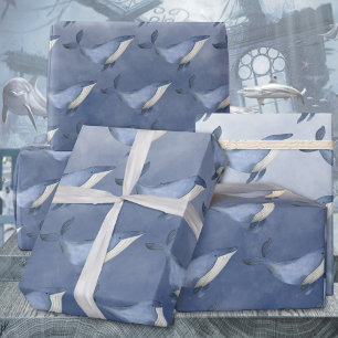 Humpback Whales Under The Deep Blue Sea Wrapping P Wrapping Paper