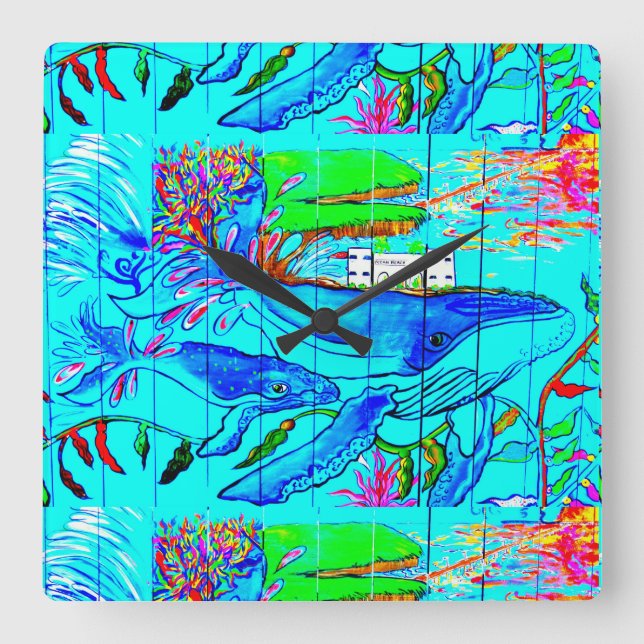 humpback whales wall clock (Front)