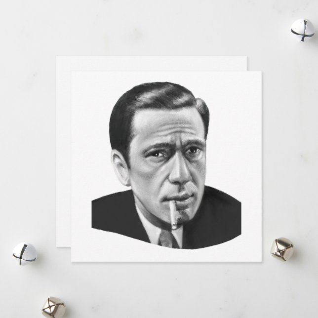 Humphrey Bogart Holiday Card (Front/Back In Situ)