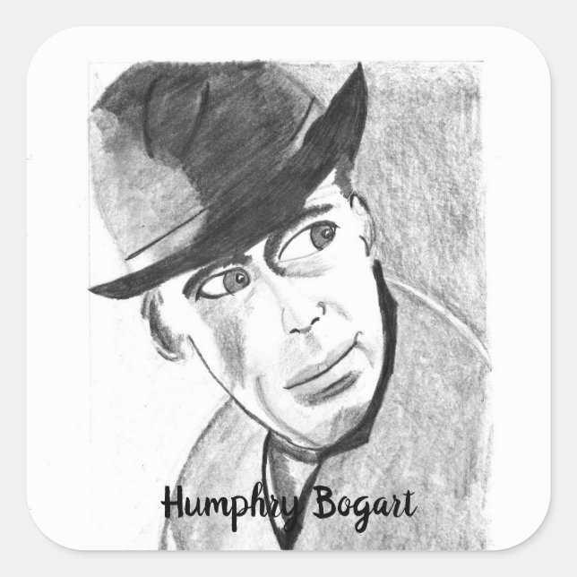 Humphrey Bogart Square Sticker (Front)