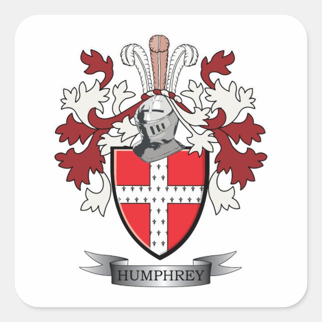 Humphrey Family Crest Coat of Arms Square Sticker (Front)