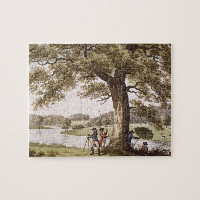 Humphrey Repton surveying with a Theodolite (colou Jigsaw Puzzle (Horizontal)