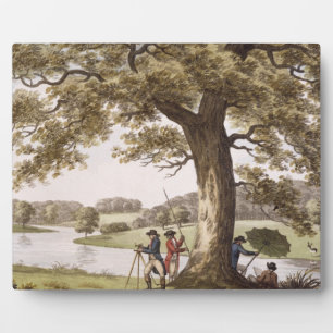 Humphrey Repton surveying with a Theodolite (colou Plaque