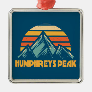 Humphreys Peak Arizona Retro Turquoise Metal Tree Decoration