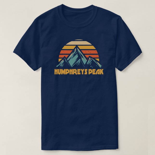 Humphreys Peak Arizona Retro Turquoise T-Shirt (Design Front)