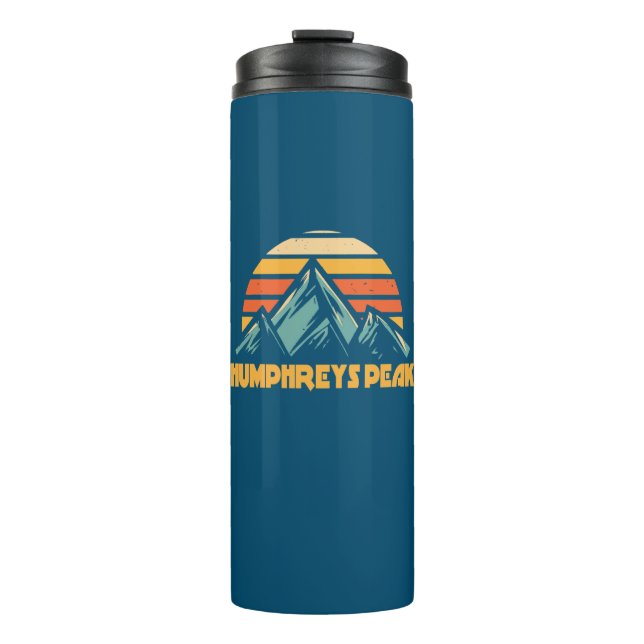 Humphreys Peak Arizona Retro Turquoise Thermal Tumbler (Front)