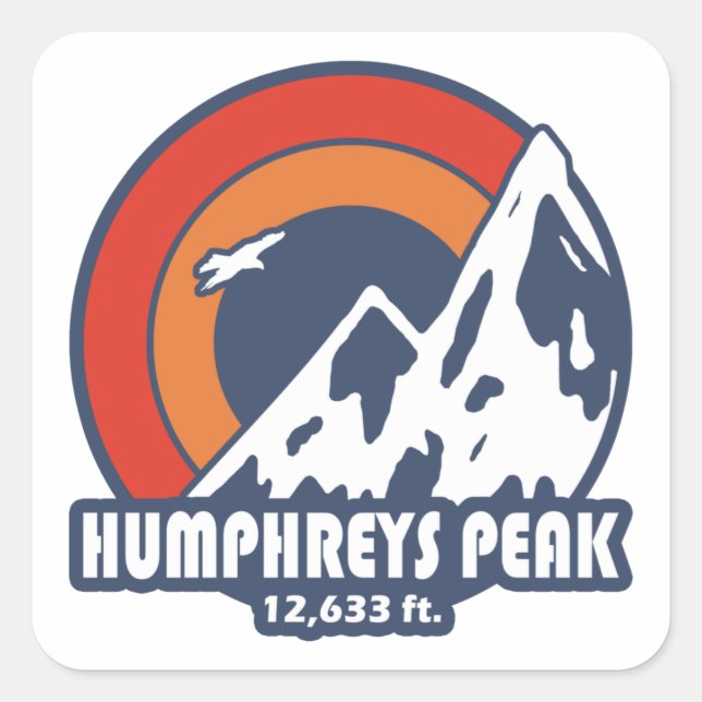 Humphreys Peak Arizona Sun Eagle Square Sticker (Front)