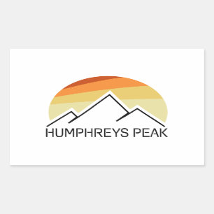 Humphreys Peak Retro Rectangular Sticker