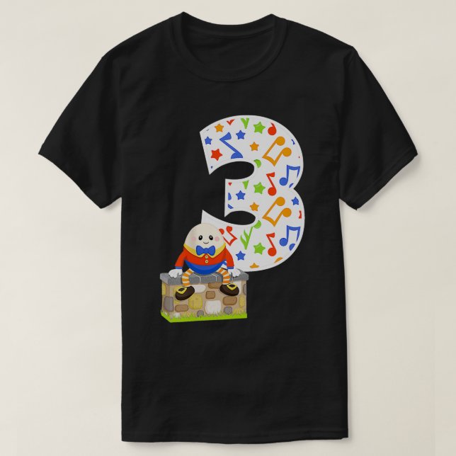 Humpty Dumpty 3rd Birthday Party 3 Year Old Nurser T-Shirt (Design Front)