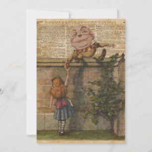 Humpty Dumpty & Alice Vintage Book Illustration