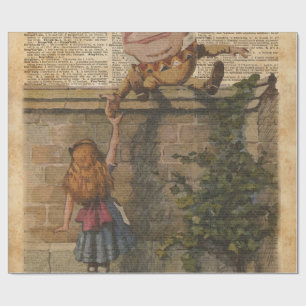 Humpty Dumpty & Alice Vintage Book Illustration Wrapping Paper