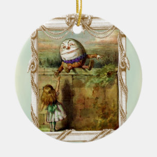 Humpty Dumpty and Alice Ceramic Tree Decoration