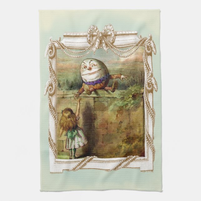 Humpty Dumpty and Alice Tea Towel (Vertical)