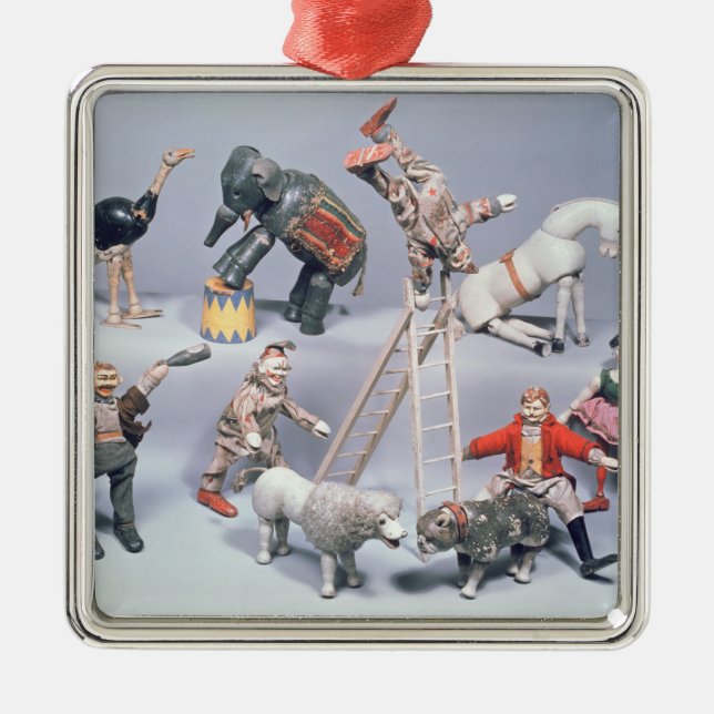 Humpty Dumpty Circus acrobats and menagerie Metal Tree Decoration (Front)