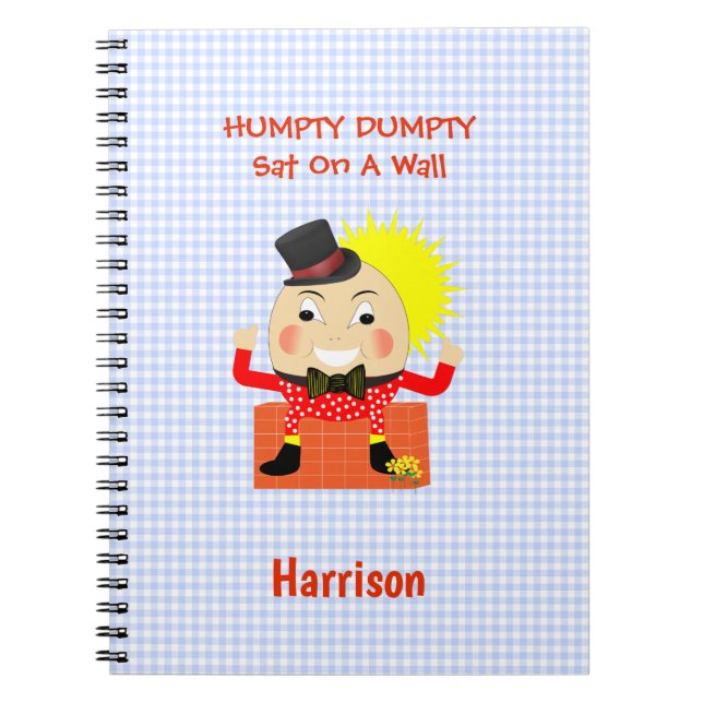 Humpty Dumpty Cute Nursery Rhyme Personalised Notebook (Front)