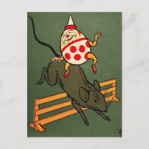 Humpty Dumpty: Humpty Rides A Mouse Postcard