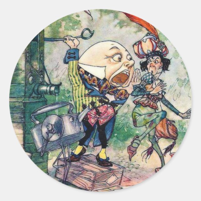 Humpty Dumpty in Wonderland Classic Round Sticker (Front)