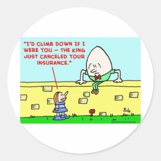 humpty dumpty insurance classic round sticker