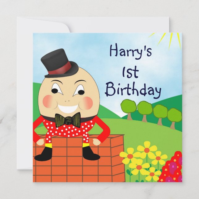 Humpty Dumpty kids Cute Birthday Party Invitation (Front)