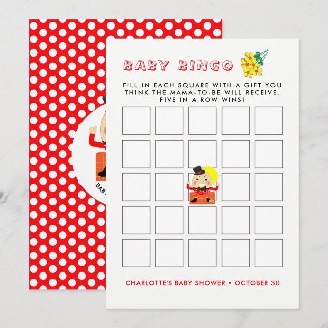 Humpty Dumpty Nursery Rhyme Cute Baby Shower Bingo Invitation (Front/Back)