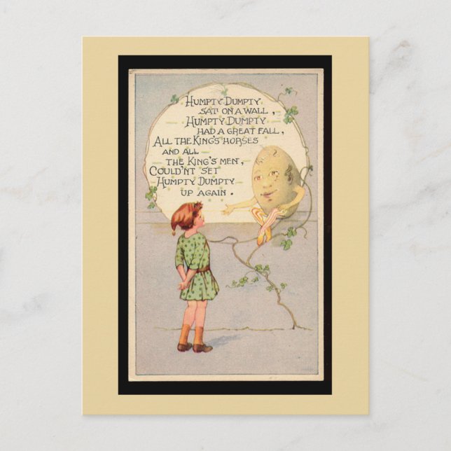 Humpty Dumpty Nursery Rhyme Postcard (Front)